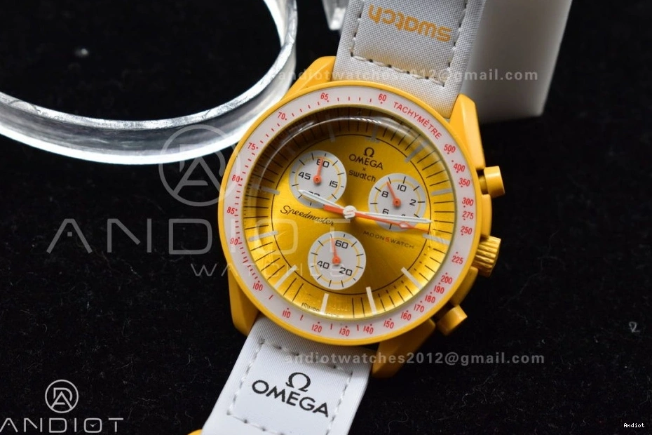 Strap Nylon to Omega on Bioceramic Sun Quartz Moonwatch Swatch x Mission the 0122